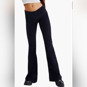 Free People We The Free Pull On Flare Corduroy Womens Pants Black Size 30